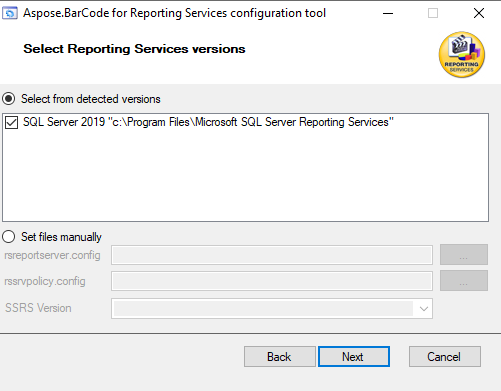 ConfigTool utility Report Servers selection