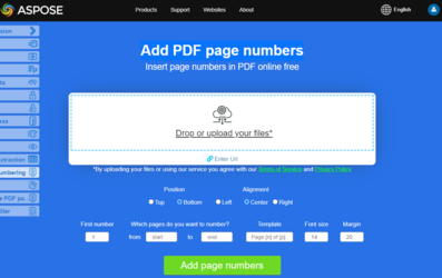 How to add page number in pdf using C#