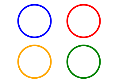Four circles as an illustration of a translation transformation