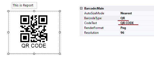 BarcodeGenerator visual component properties