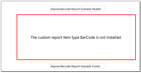 Report with Barcode Visual Component With Error Design in Visual Studio
