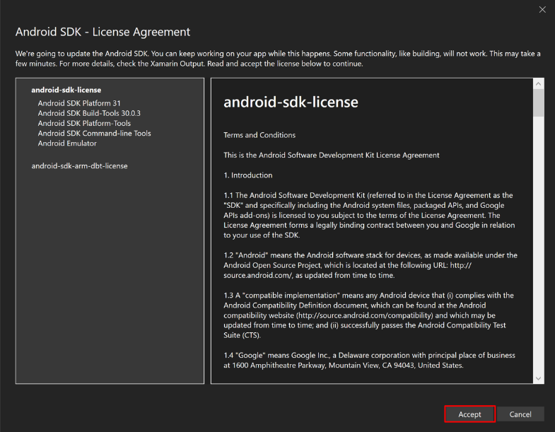 Android SDK-License Agreement