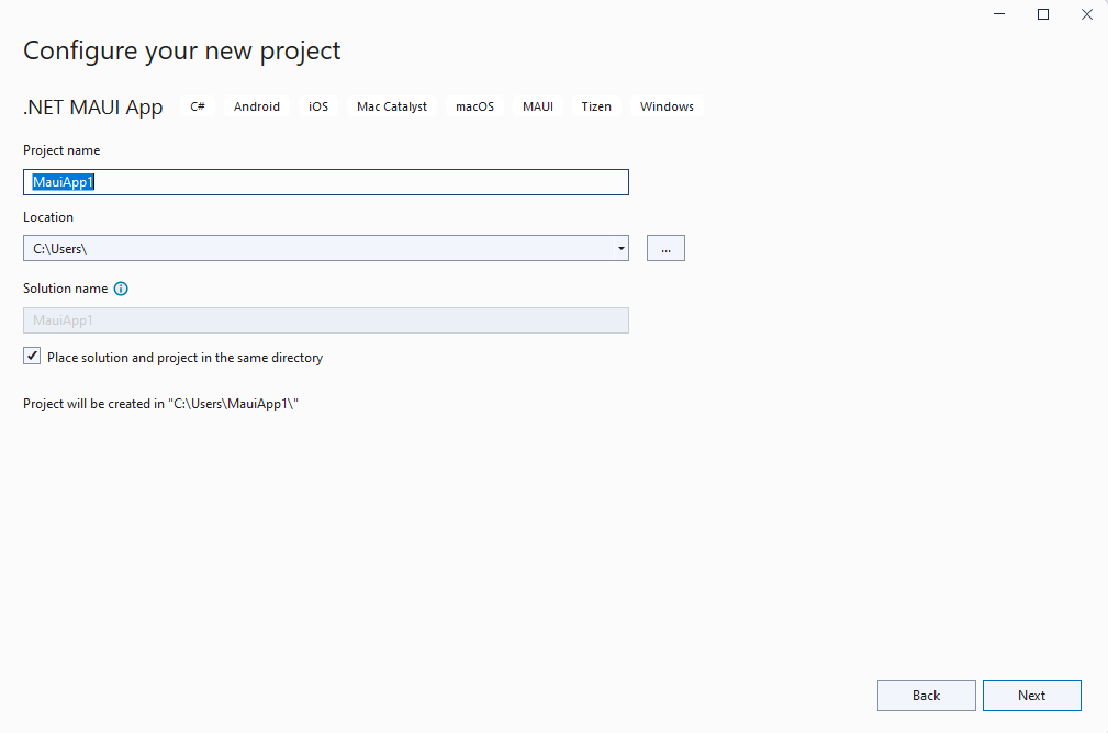 Select project path