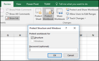 protect and unprotect workbook structure