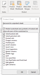 protect and unprotect Worksheet