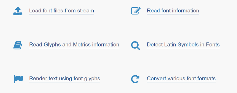 Beispiele für Funktionslistensymbole