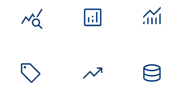 Beispiele für Funktionssymbole, die für Infografiken verwendet werden