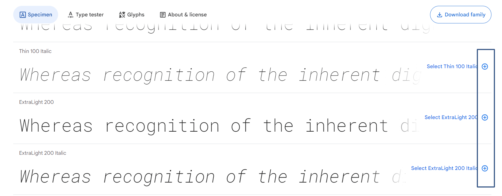 Schriftarten in Google Fonts auswählen