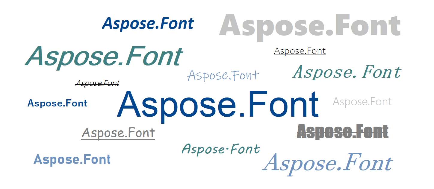 Text rendered in fonts formated differently