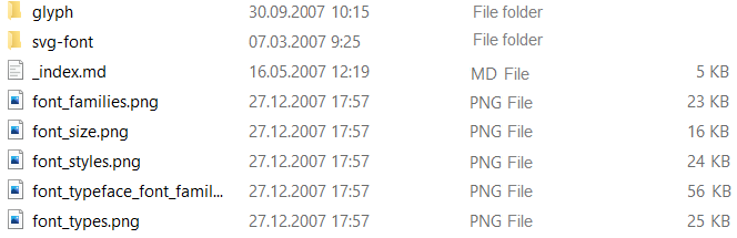 Files in a folder on a pc