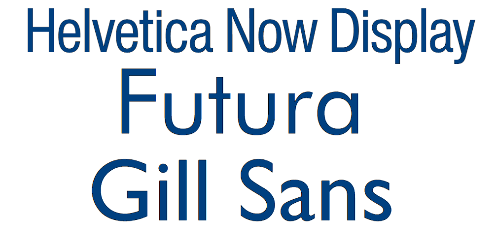 Examples of sans serif display fonts