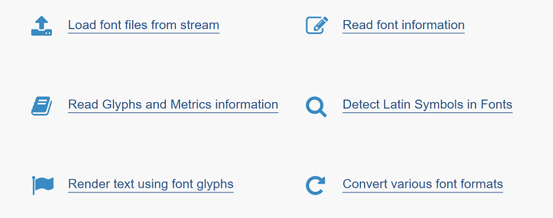 Examples of feture lists icons