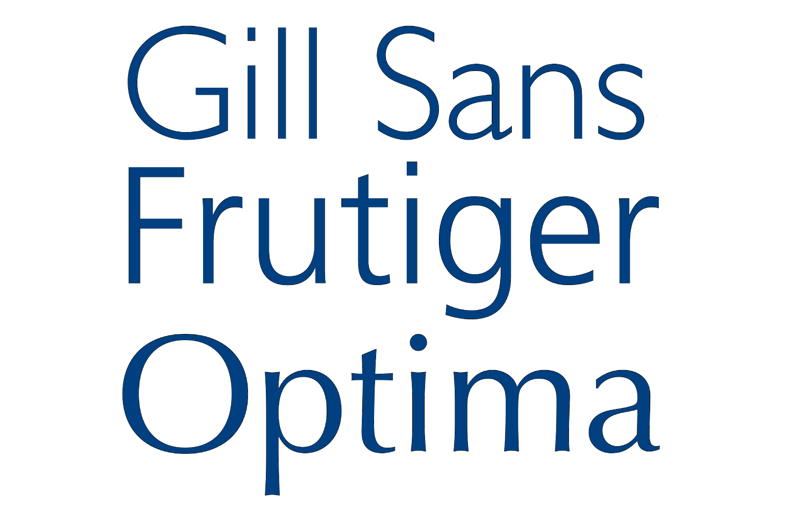 Examples of humanist sans serifs