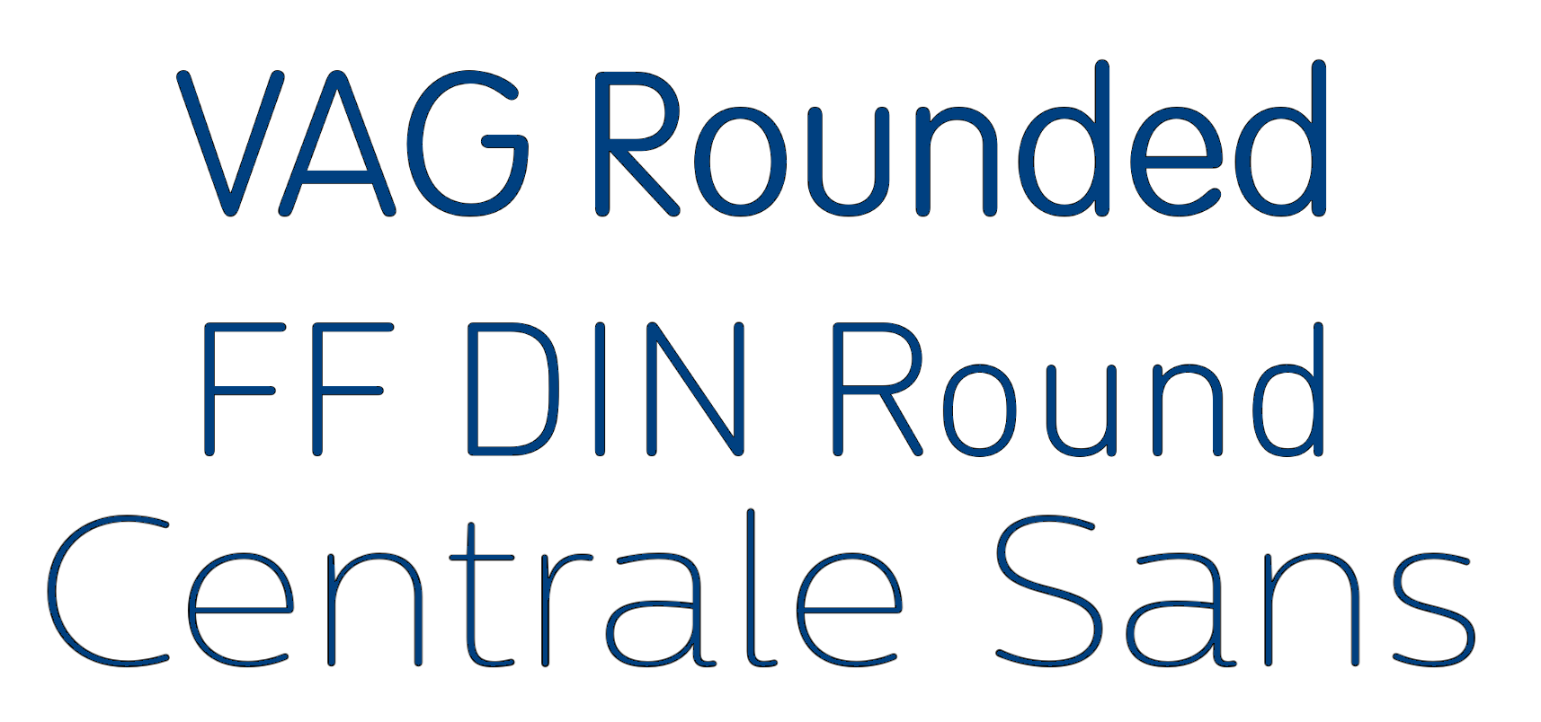Examples of rounded sans serifs