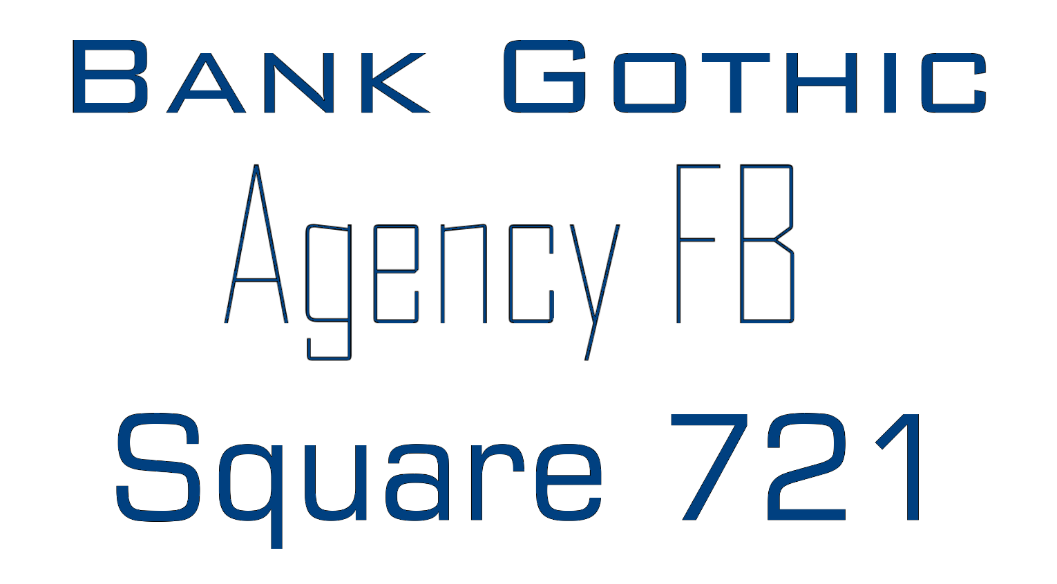 Examples of square sans serifs
