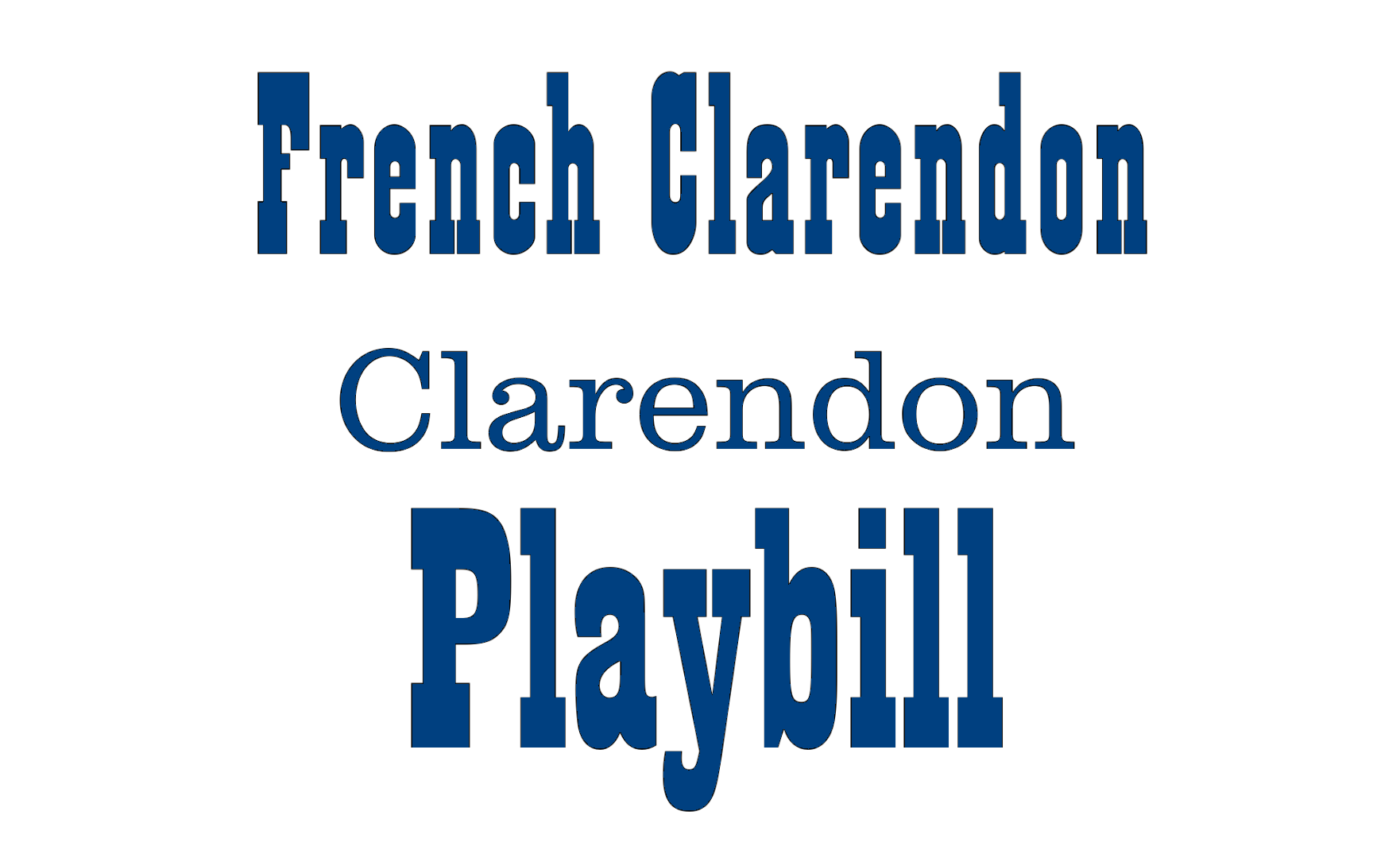 Examples of clarendon serifs