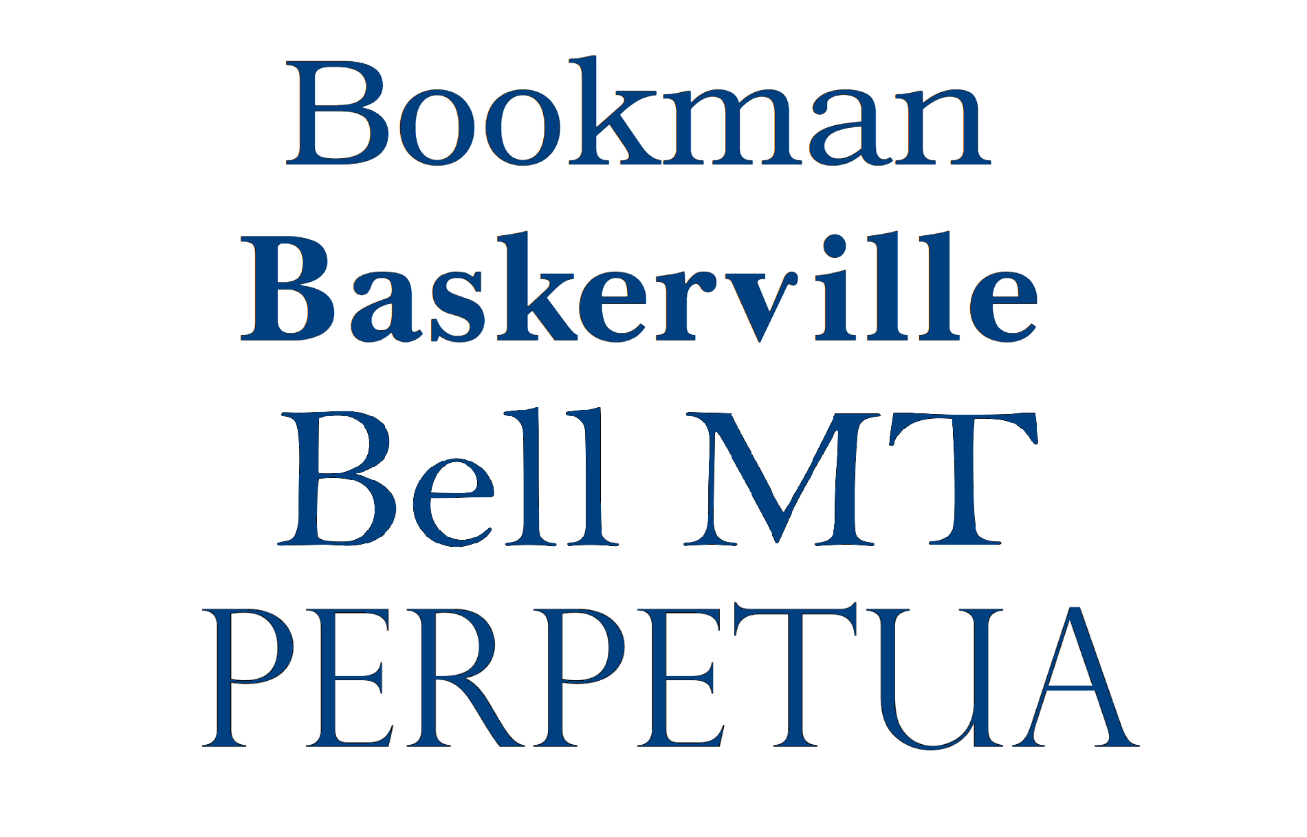 Examples of transitional serifs