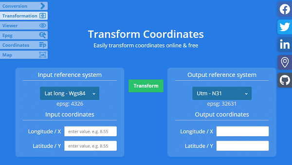 transformation coordinates app