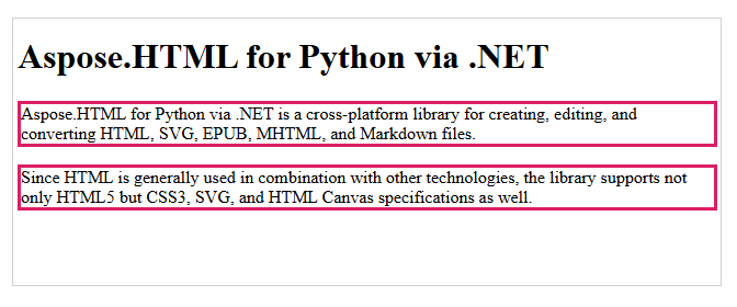 Texte “Fichier change-border-color-internal-css.html rendu avec bordures de couleur pour tous les paragraphes”