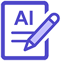 Text “Icon showing text and pencil for summarizing content”