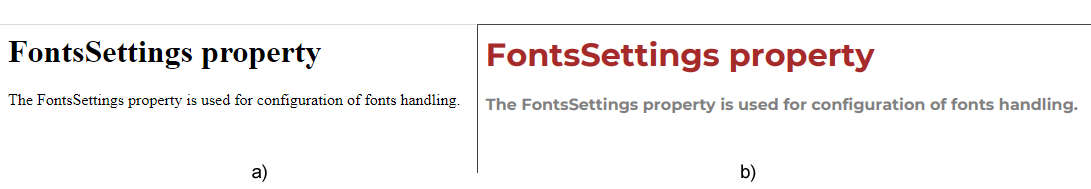 Текст “Результат использования свойства FontsSettings”