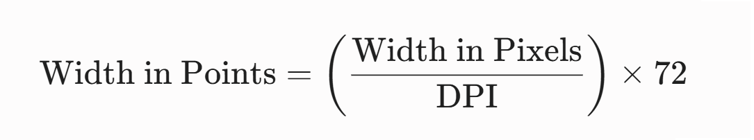 Points to pixels calculation rule