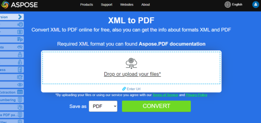 Aspose.PDF Convertion XML to PDF with Free App