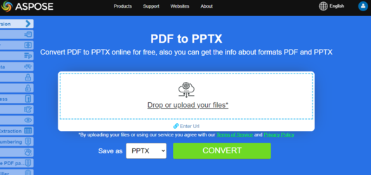 Aspose.PDF Conversión PDF a PPTX con App