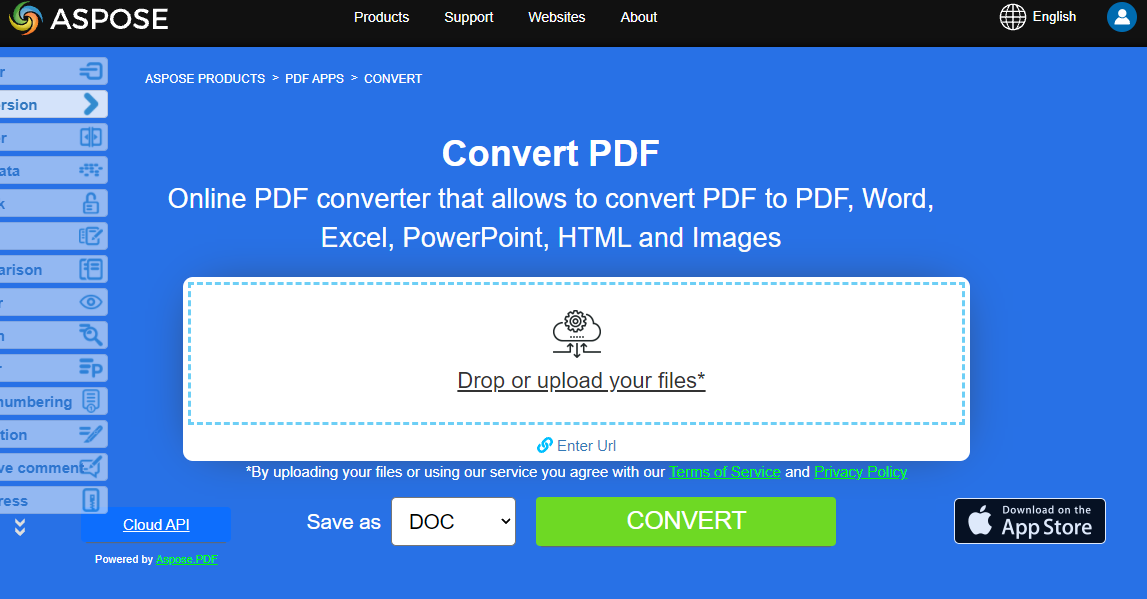 Aplicación Aspose PDF