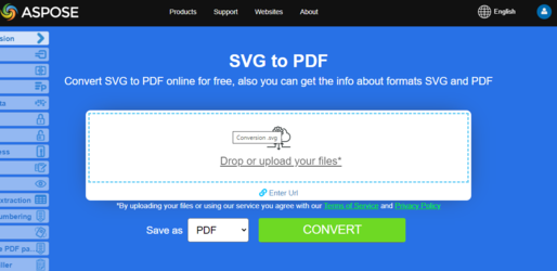Aspose.PDF Convertion SVG to PDF with Free App