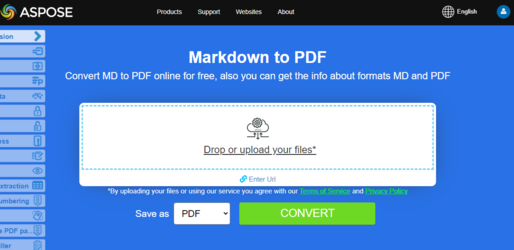 Aspose.PDF Convertion Markdown to PDF with Free App