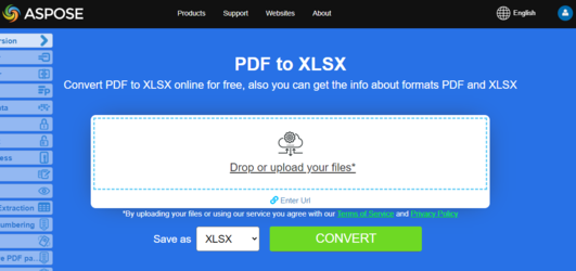 Aspose.PDF Convertion PDF to Excel with Free App