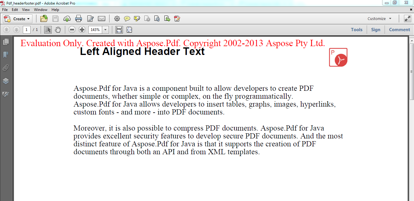 Evaluate of Aspose.PDF