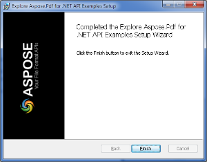 Aspose.PDF for .NET Examples Install dialog