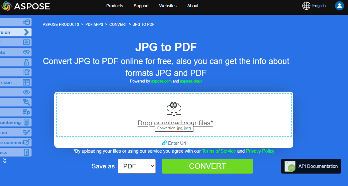 Aspose.PDF Convertion JPG to PDF using Free App