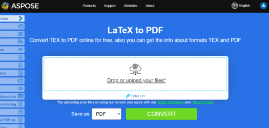 Aspose.PDF Convertion LaTeX/TeX to PDF with Free App