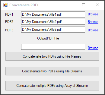 Choose two or three Input PDF Files
