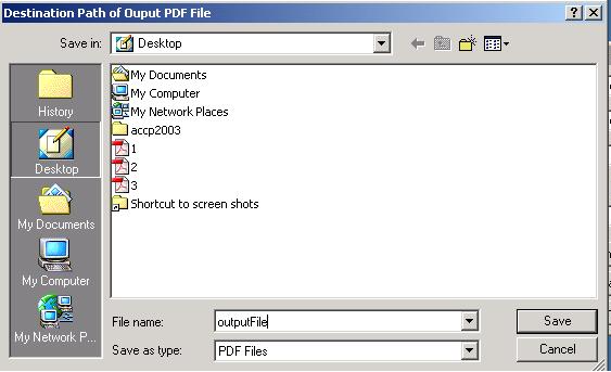 Destination Path of the Output PDF file