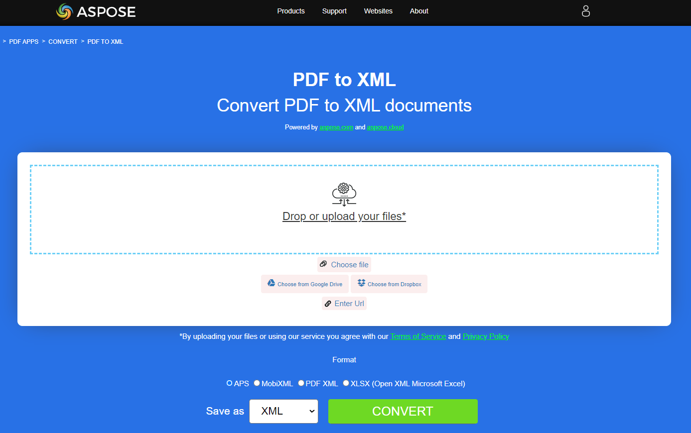 Aspose.PDF Convertion PDF to XML with Free App