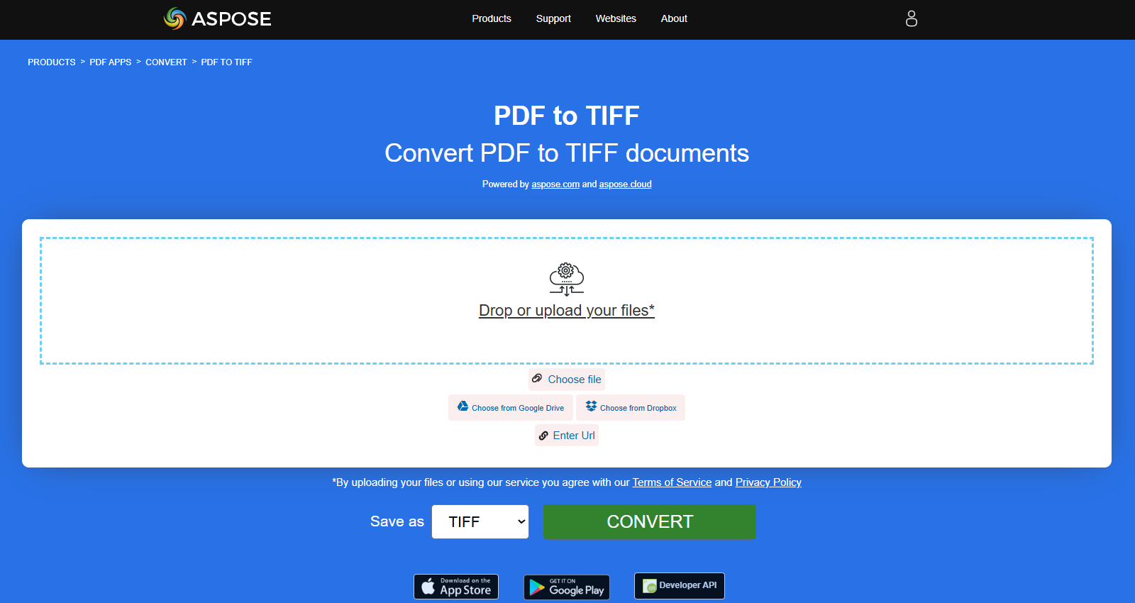 Aspose.PDF conversion PDF to TIFF with Free App