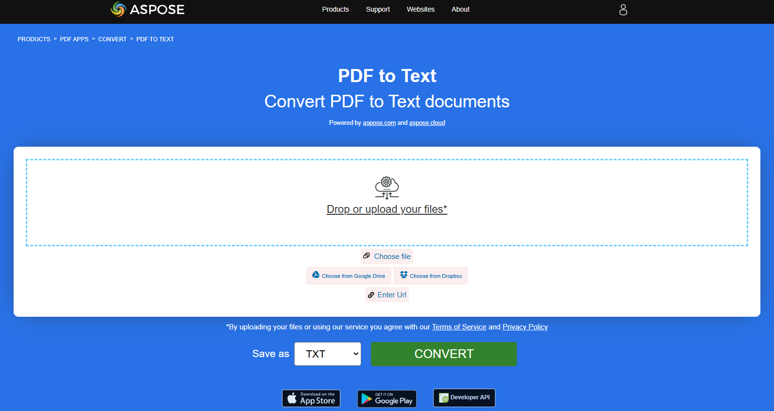 Aspose.PDF Convertion PDF to Text with Free App