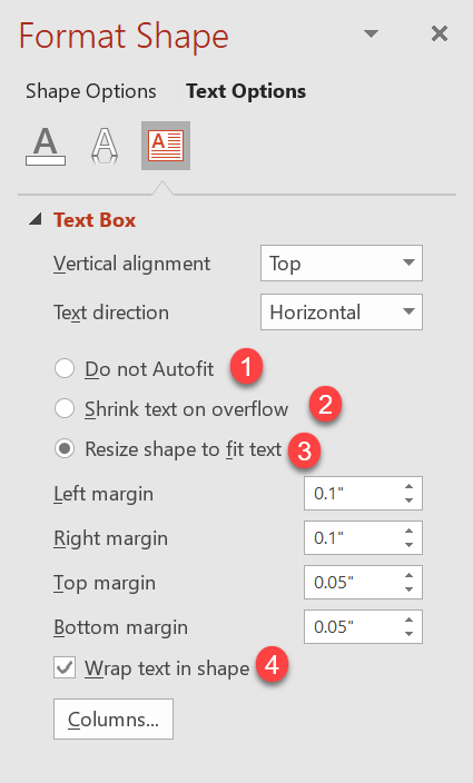 خيارات الضبط التلقائي في PowerPoint