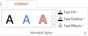 WordArt hatások menüje a PowerPoint-ban