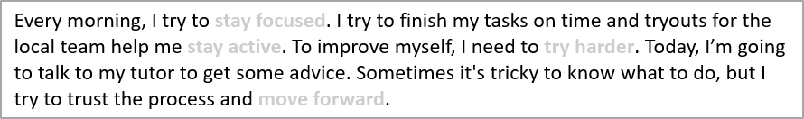 The transparent text portions