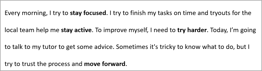 The line spacing within the paragraph