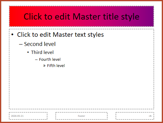 Placeholder de título formatado herdado por slides normais