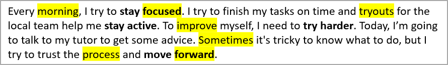 The highlighted text using the regular expression