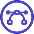 Text “AI Image Vectorizer icon – connected nodes”