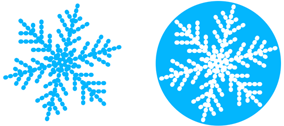 Text “Original snowflake svg image and recolored snowflake svg image”