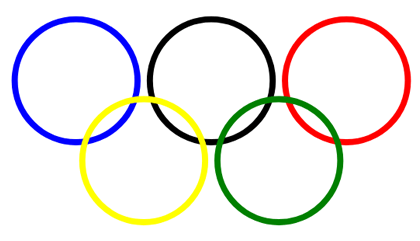 Text “Five Olympic rings as an illustration of a translation transformation”